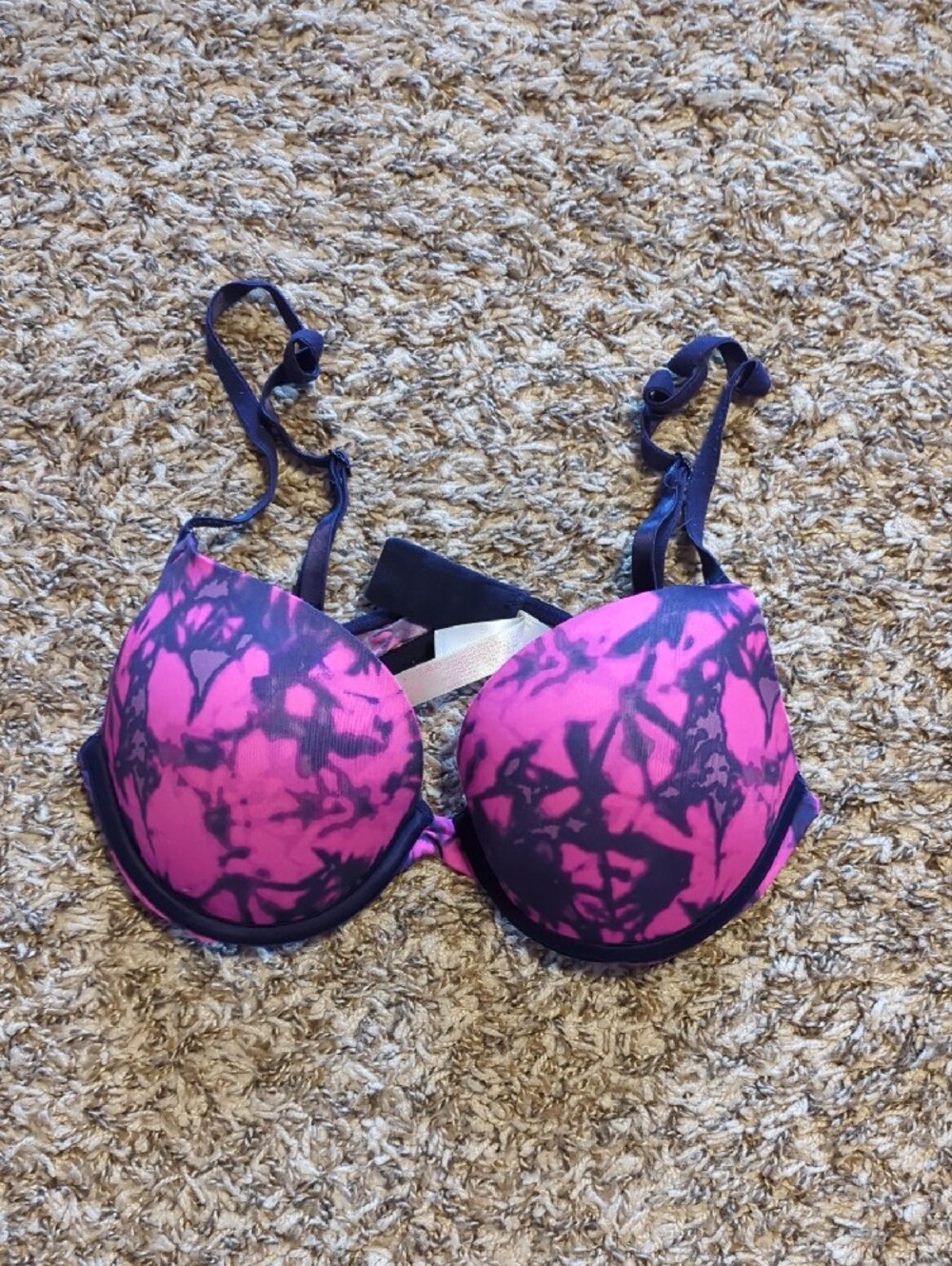 Pink Victoria's Secret Push-Up Bra - Pink, Magenta Print, Blue, Aqua - Picture 4 of 11
